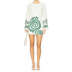 NEW CALA DE LA CRUZ loura mini dress in ouroivory